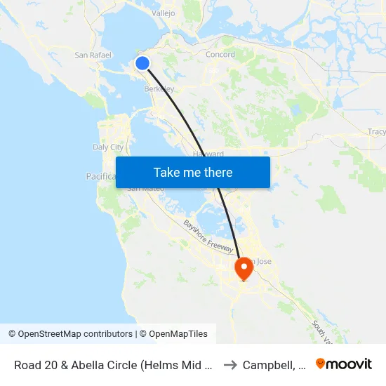 Road 20 & Abella Circle (Helms Mid Sch) to Campbell, CA map