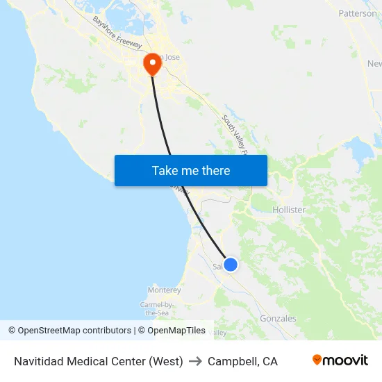 Navitidad Medical Center (West) to Campbell, CA map