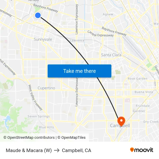 Maude & Macara (W) to Campbell, CA map