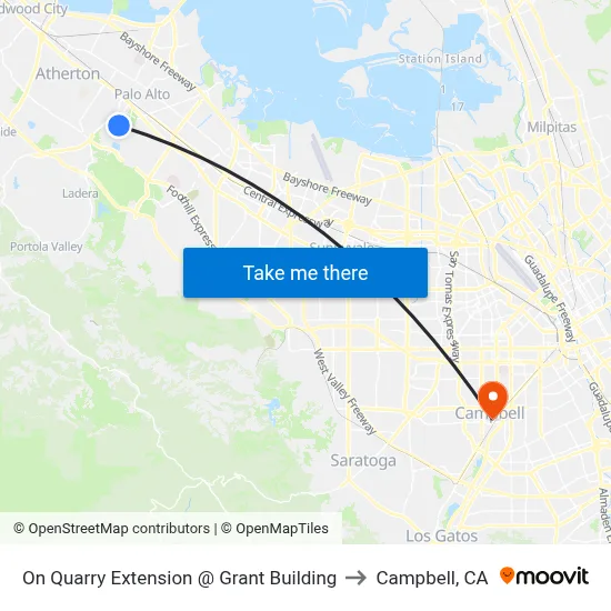 On Quarry Extension @ Grant Building to Campbell, CA map
