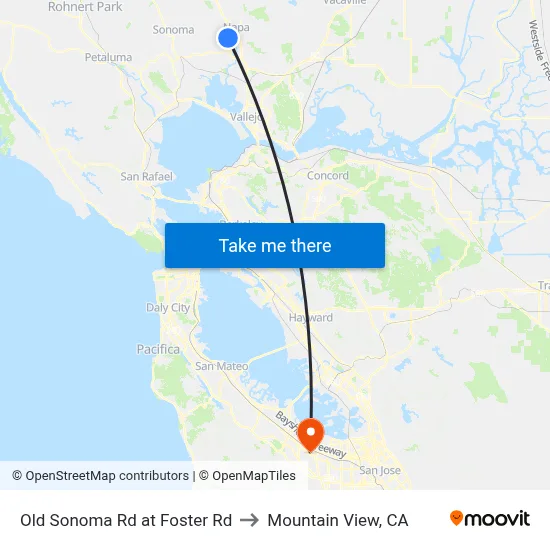 Old Sonoma Rd at Foster Rd to Mountain View, CA map