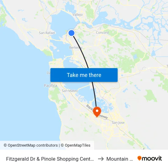 Fitzgerald Dr & Pinole Shopping Center (Target/Applebees) to Mountain View, CA map