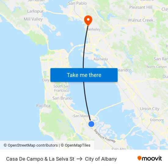 Casa De Campo & La Selva St to City of Albany map
