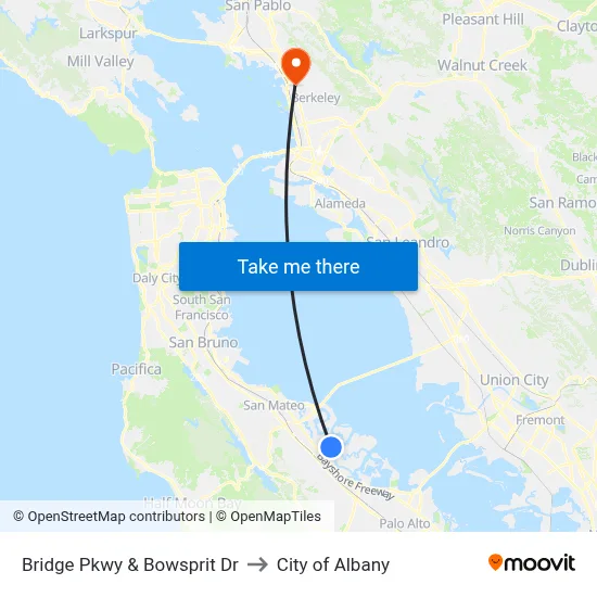 Bridge Pkwy & Bowsprit Dr to City of Albany map