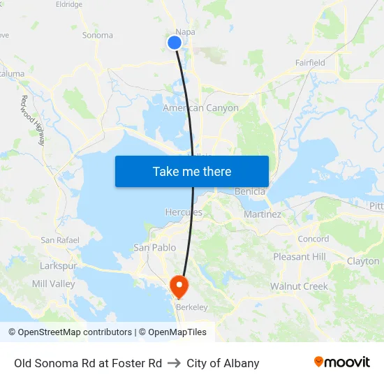 Old Sonoma Rd at Foster Rd to City of Albany map