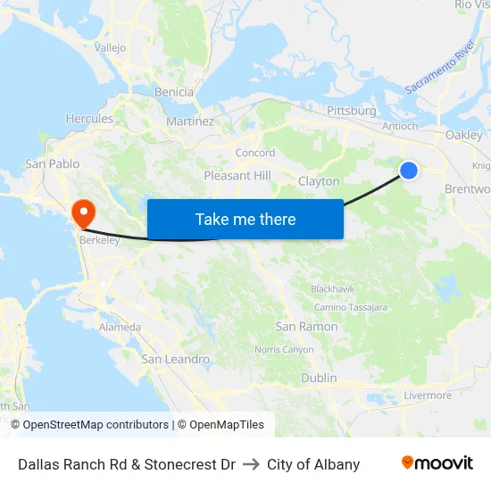 Dallas Ranch Rd & Stonecrest Dr to City of Albany map