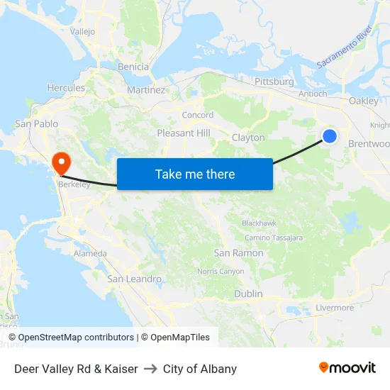 Deer Valley Rd & Kaiser to City of Albany map