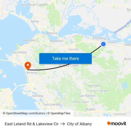 East Leland Rd & Lakeview Cir to City of Albany map