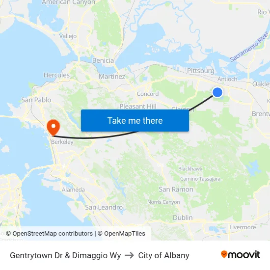 Gentrytown Dr & Dimaggio Wy to City of Albany map
