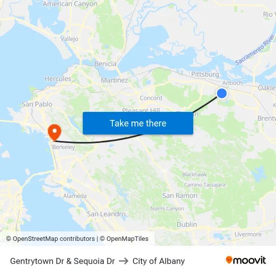 Gentrytown Dr & Sequoia Dr to City of Albany map