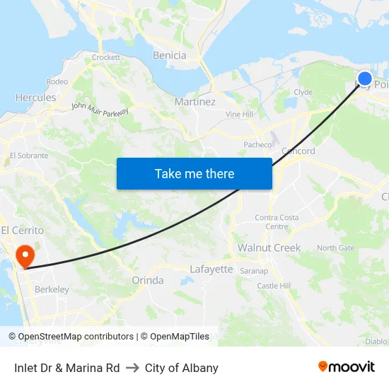 Inlet Dr & Marina Rd to City of Albany map