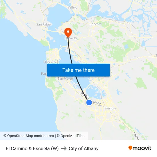 El Camino & Escuela (W) to City of Albany map