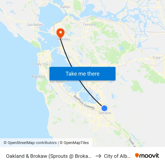 Oakland & Brokaw (Sprouts @ Brokaw) (S) to City of Albany map