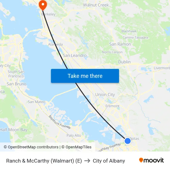 Ranch & McCarthy (Walmart) (E) to City of Albany map