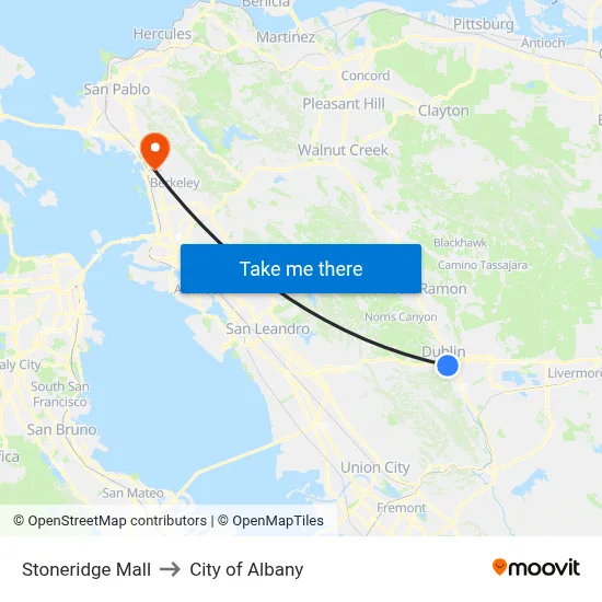 Stoneridge Mall to City of Albany map