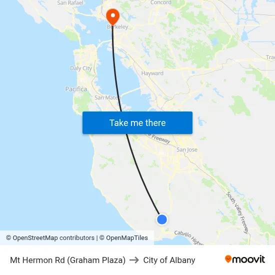 Mt Hermon Rd (Graham Plaza) to City of Albany map