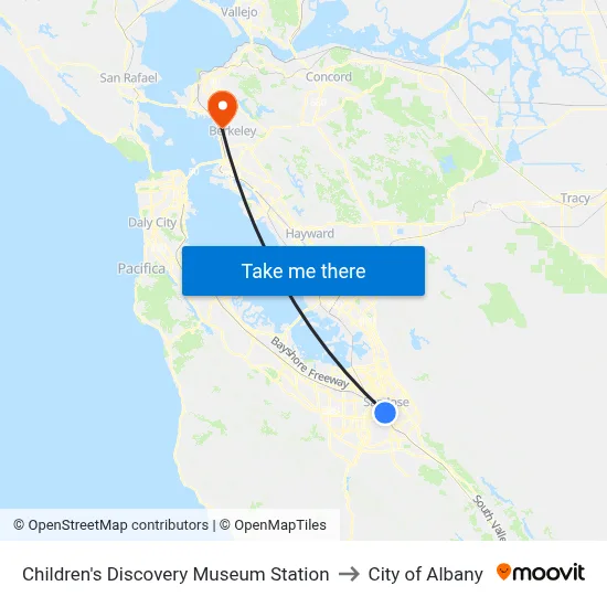 Children's Discovery Museum Station to City of Albany map