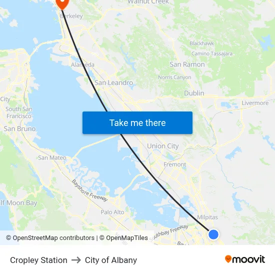 Cropley Station to City of Albany map