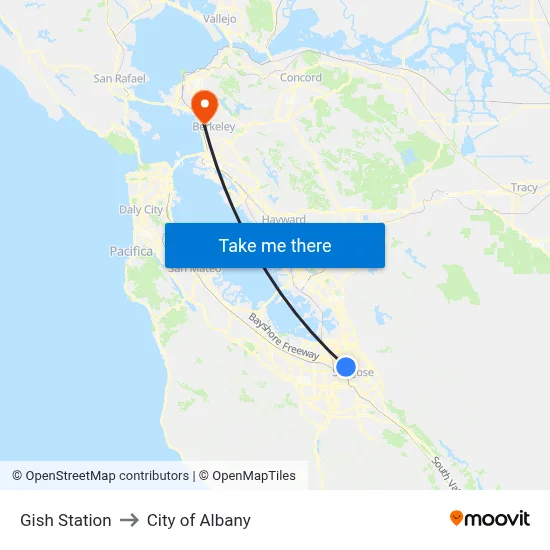 Gish Station to City of Albany map