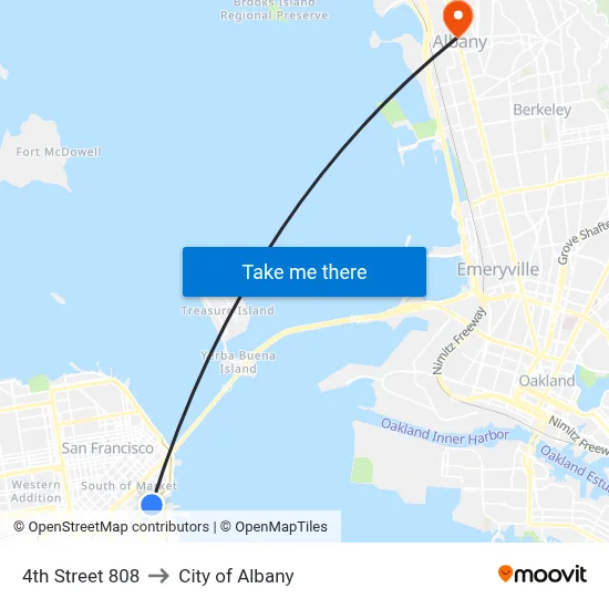 4th Street 808 to City of Albany map