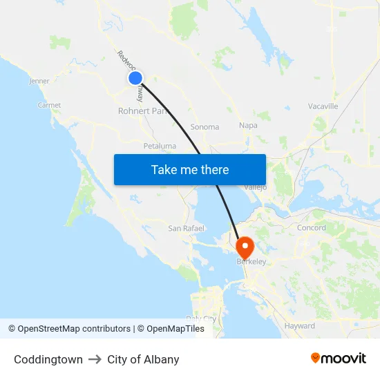 Coddingtown to City of Albany map
