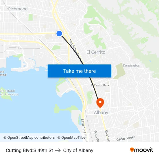 Cutting Blvd:S 49th St to City of Albany map