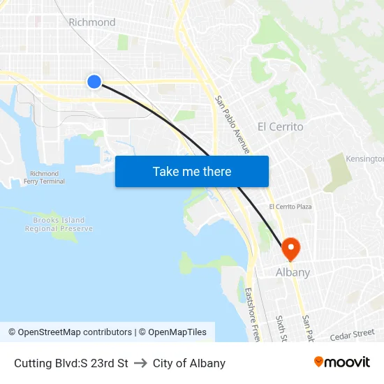 Cutting Blvd:S 23rd St to City of Albany map