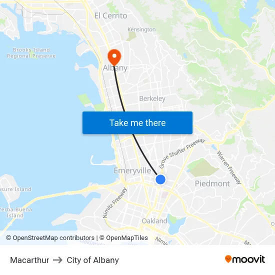 Macarthur to City of Albany map