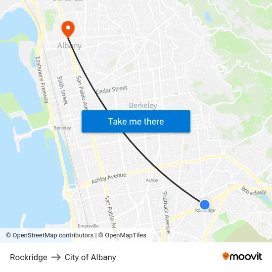 Rockridge to City of Albany map
