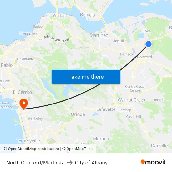 North Concord/Martinez to City of Albany map