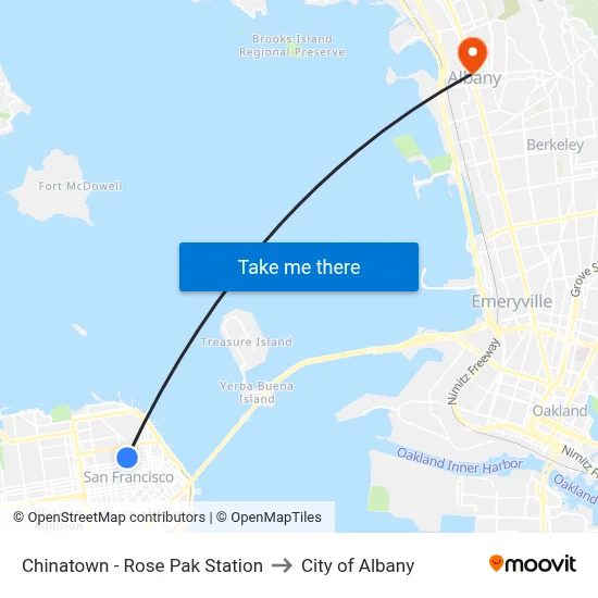 Chinatown - Rose Pak Station to City of Albany map