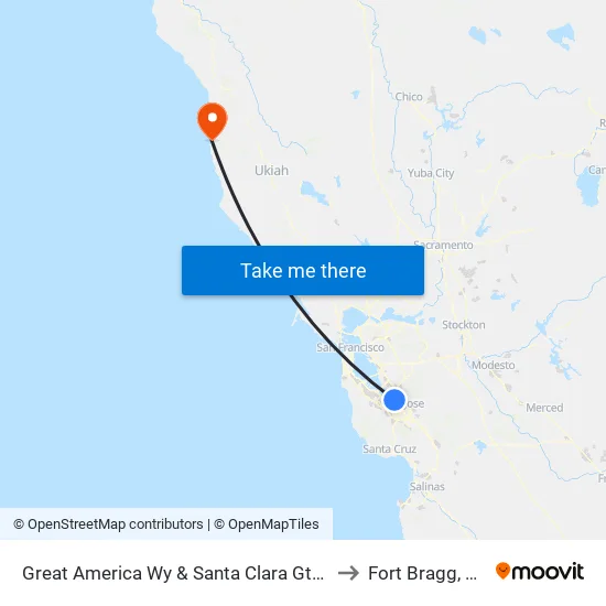 Great America Way & Santa Clara Gateway (W) to Fort Bragg, CA map