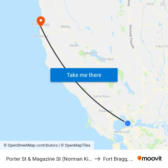 Porter St & Magazine St (Norman King) to Fort Bragg, CA map