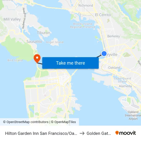 Hilton Garden Inn San Francisco/Oakland Bay Bridge to Golden Gate Bridge map
