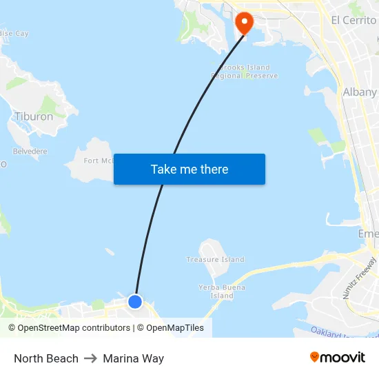 North Beach to Marina Way map