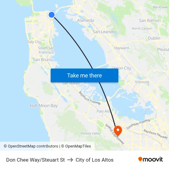Don Chee Way/Steuart St to City of Los Altos map