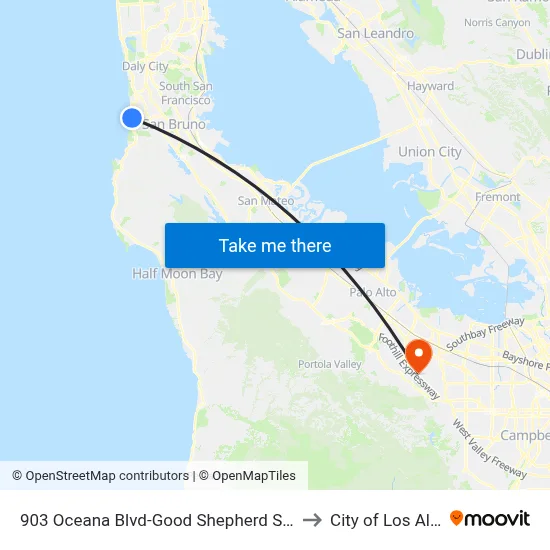 903 Oceana Blvd-Good Shepherd School to City of Los Altos map