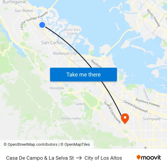 Casa De Campo & La Selva St to City of Los Altos map
