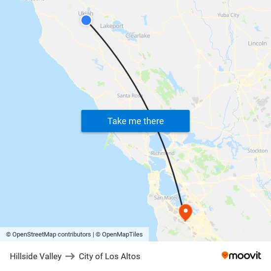 Hillside Valley to City of Los Altos map