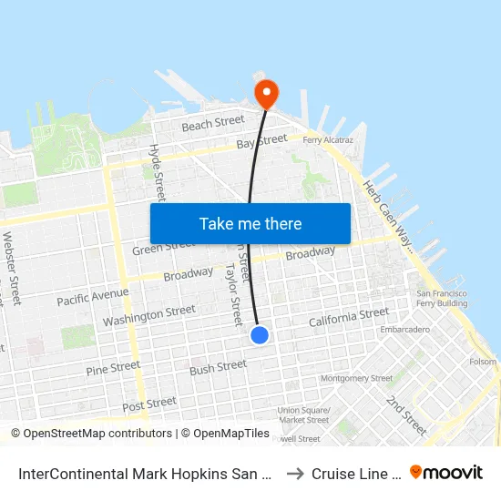 InterContinental Mark Hopkins San Francisco an IHG Hotel to Cruise Line Terminal map