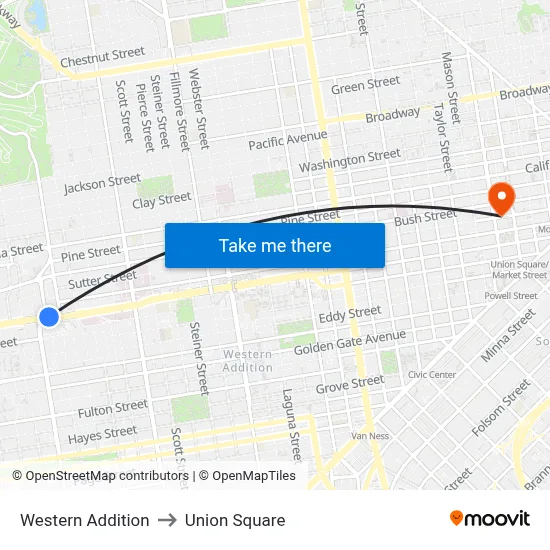Western Addition to Union Square map