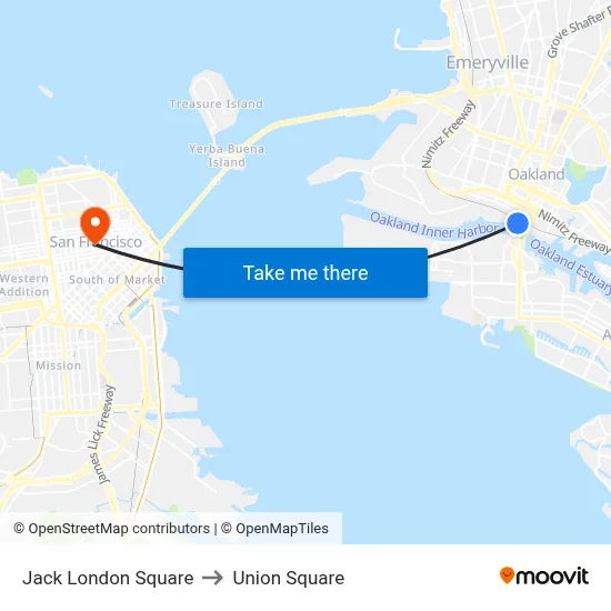 Jack London Square to Union Square map