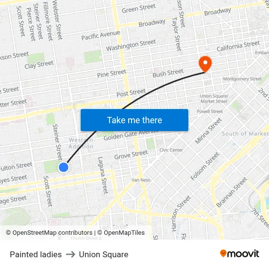Painted ladies to Union Square map