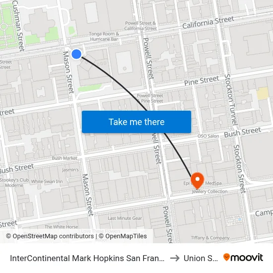 InterContinental Mark Hopkins San Francisco an IHG Hotel to Union Square map