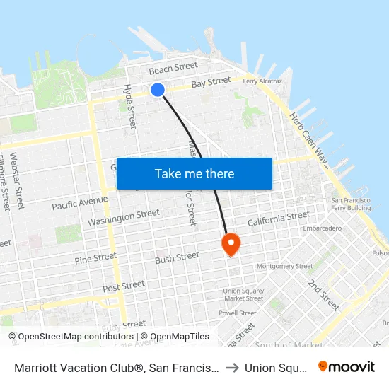 Marriott Vacation Club®, San Francisco to Union Square map