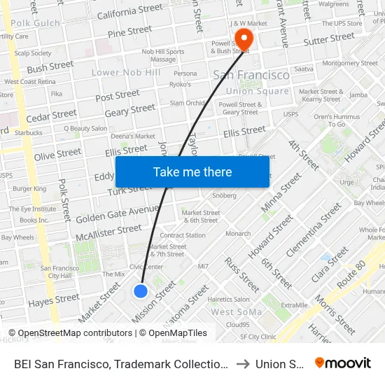 BEI San Francisco, Trademark Collection by Wyndham to Union Square map