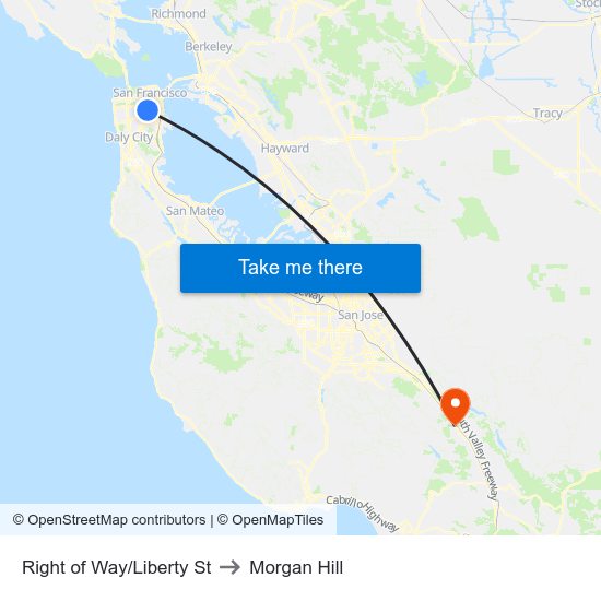 Right of Way/Liberty St to Morgan Hill map