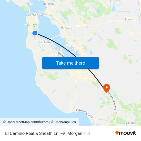 El Camino Real & Sneath Ln to Morgan Hill map