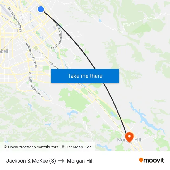 Jackson & McKee (S) to Morgan Hill map