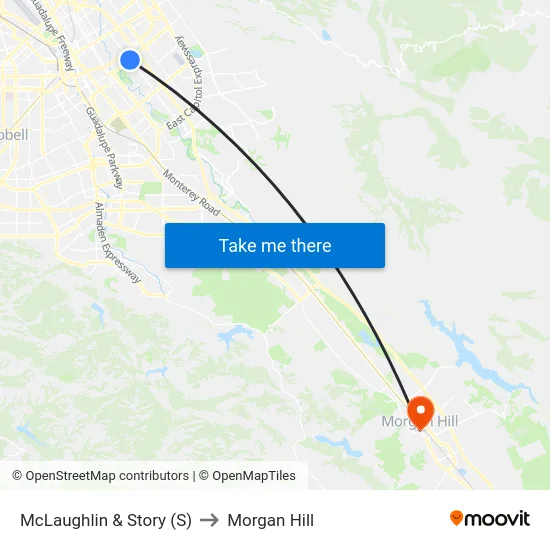 McLaughlin & Story (S) to Morgan Hill map